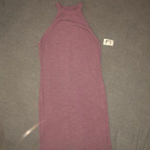 Purple halter sweater dress